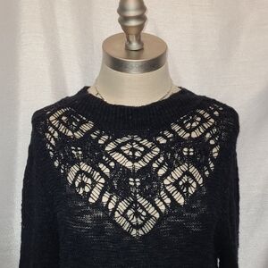 Alya Black Lace Knit Sweater